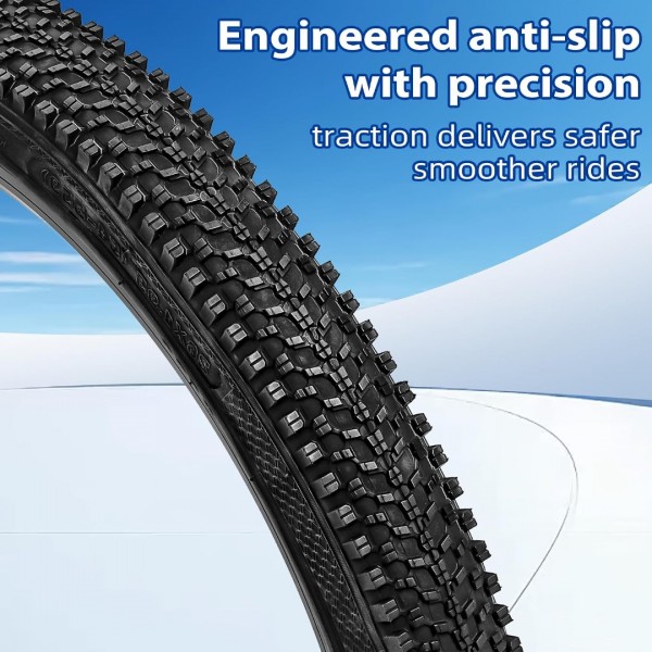 Lukasports 2Pcs Mountain Bike Tires and 2Pcs Tubes Set, 24x1.95 Bike Tire & 1.75-2.125 AV 32mm Inner Tubes, Folding Replacement 24 x 1.95 Bicycle Tire, Puncture-Resistant Bike Tire 24x1.95